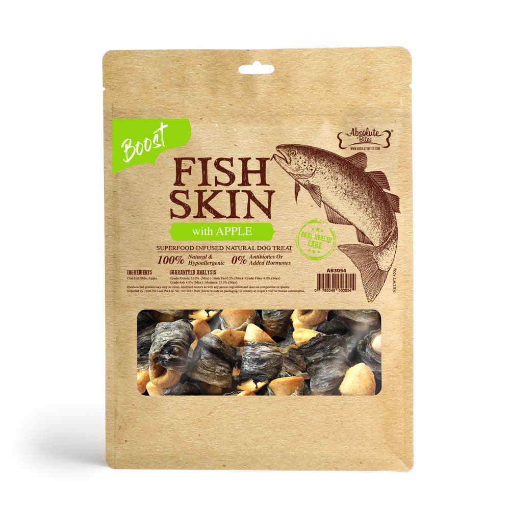 Absolute Bites Super Boost Fish Skin With Apple Dog Treats - Kohepets