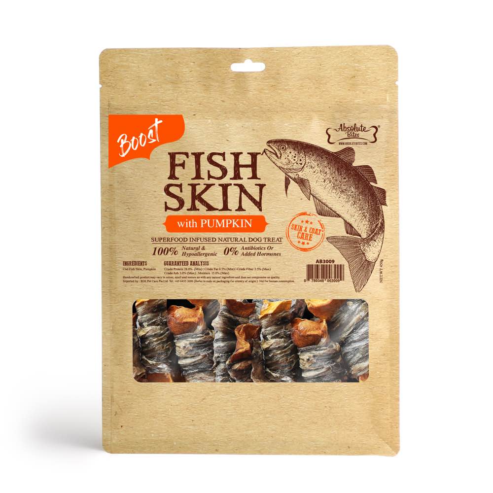 Absolute Bites Super Boost Fish Skin With Pumpkin Dog Treats - Kohepets