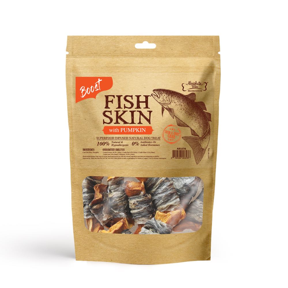 Absolute Bites Super Boost Fish Skin With Pumpkin Dog Treats - Kohepets