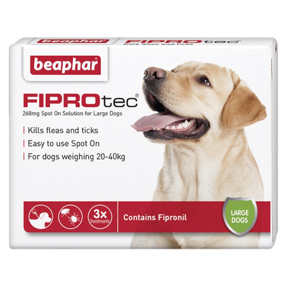 Beaphar Fiprotec (Fipronil) Spot-On Solution For Large Dogs 3 Vials - Kohepets