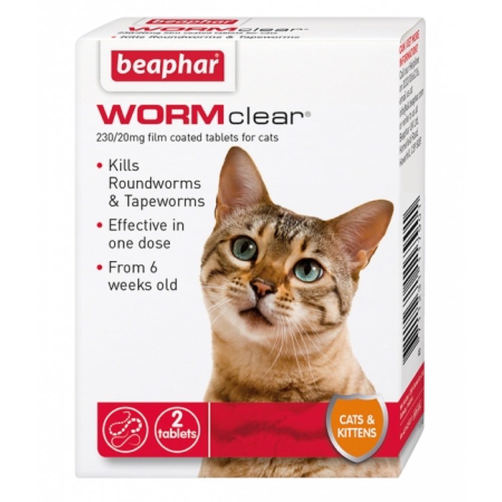 Beaphar WormClear Film Coated Tablets For Cats 2 tabs - Kohepets