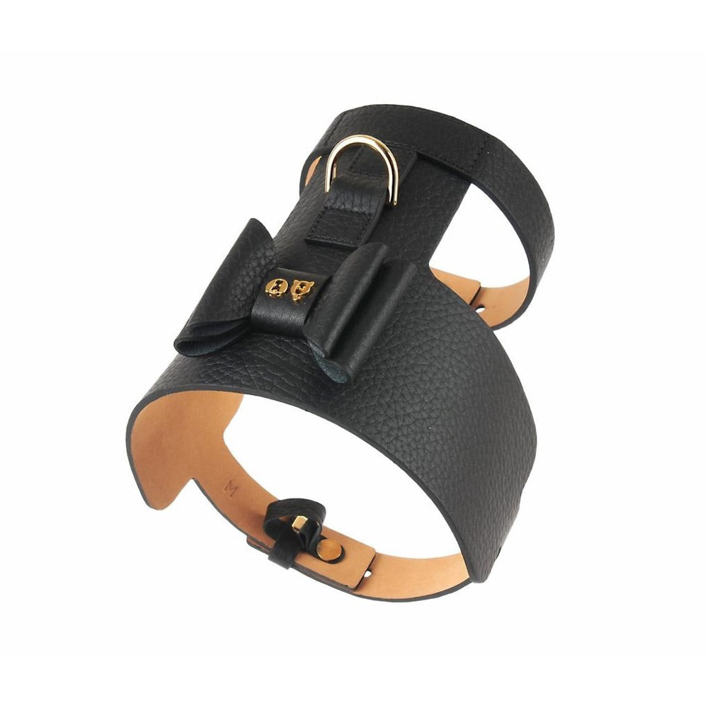 Moshiqa Bijou Leather Dog Harness (Black) - Kohepets