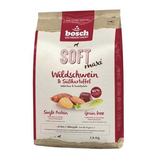 Bosch High Premium Soft+ Maxi Wild Boar & Sweet Potato Grain Free Dry Dog Food 2.5kg - Kohepets