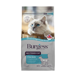 15% OFF: Burgess Neutered Cat Chicken Dry Cat Food 1.5kg - Kohepets