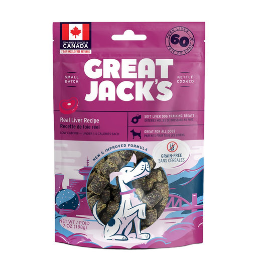 Canadian Jerky Great Jack’s Real Liver Grain-Free Dog Treats 198g - Kohepets