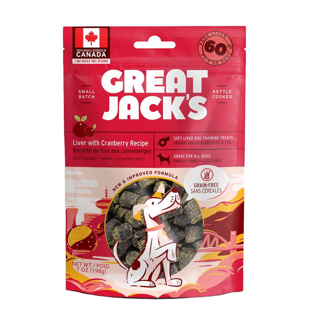 Canadian Jerky Great Jack’s Liver With Cranberry Grain-Free Dog Treats 198g - Kohepets