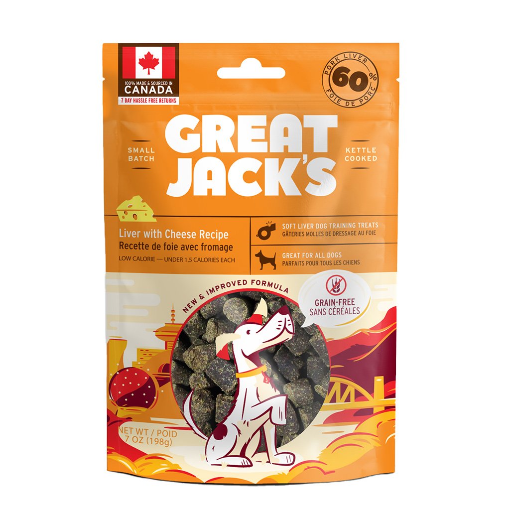 Canadian Jerky Great Jack’s Liver With Cheese Grain-Free Dog Treats 198g - Kohepets
