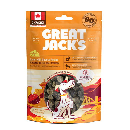 Canadian Jerky Great Jack’s Liver With Cheese Grain-Free Dog Treats 198g - Kohepets