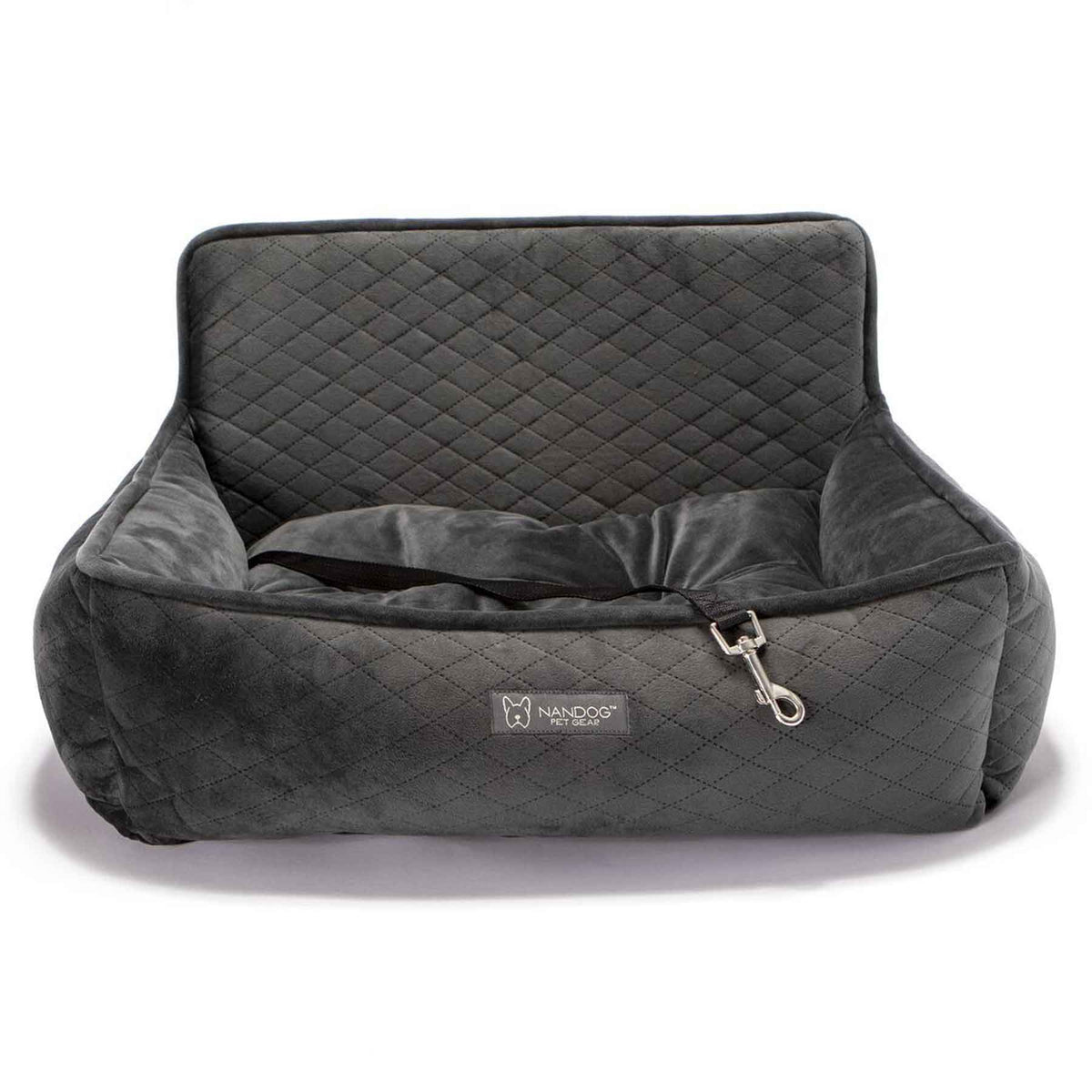 Nandog Luxe Dog Car Seat (Plush Dark Grey) Kohepets