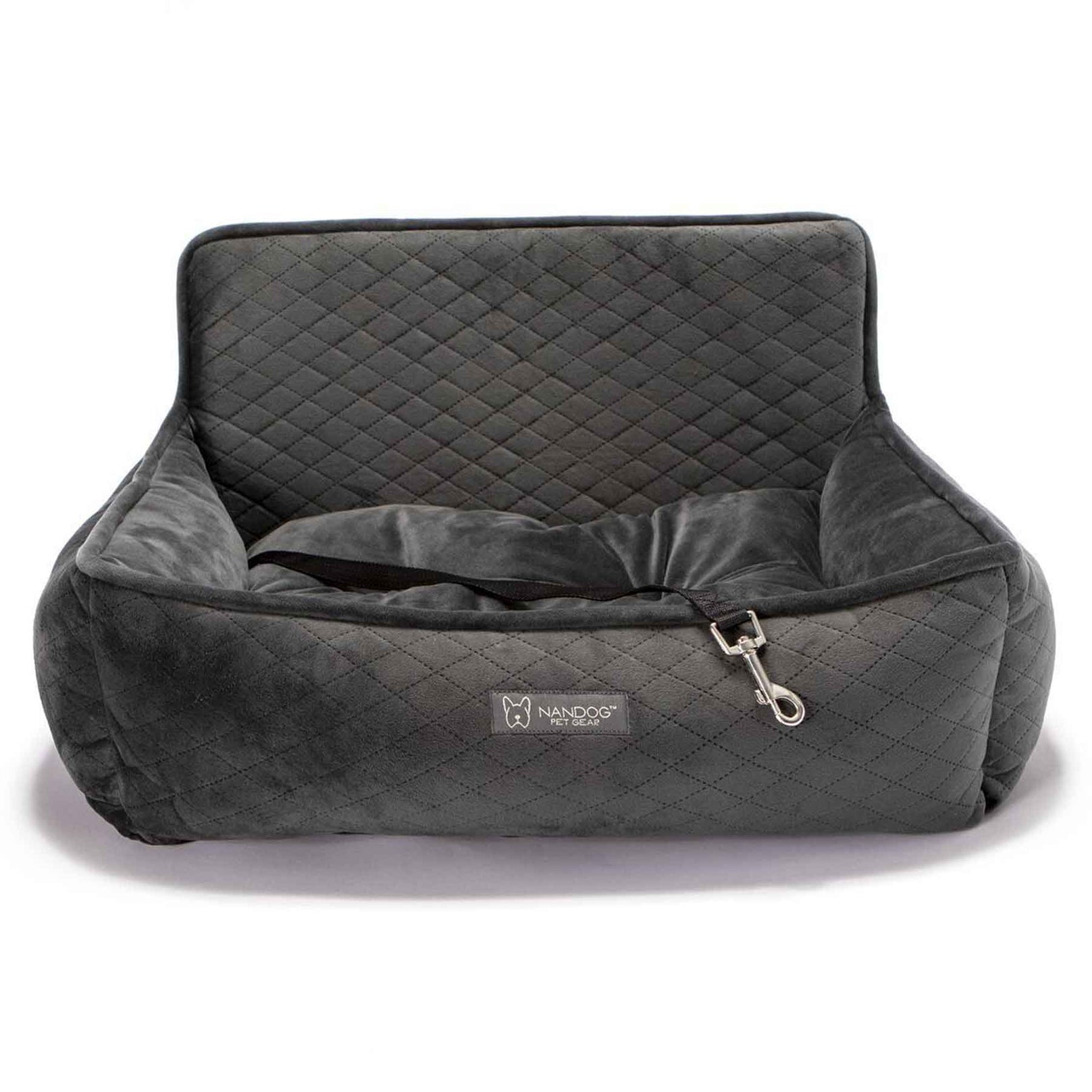 Nandog Luxe Dog Car Seat (Plush Dark Grey) - Kohepets
