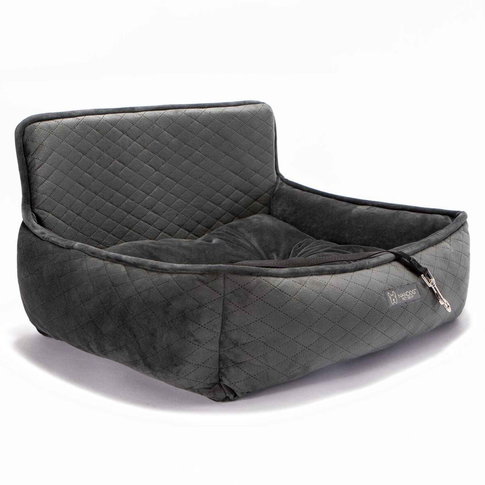 Nandog Luxe Dog Car Seat (Plush Dark Grey) - Kohepets