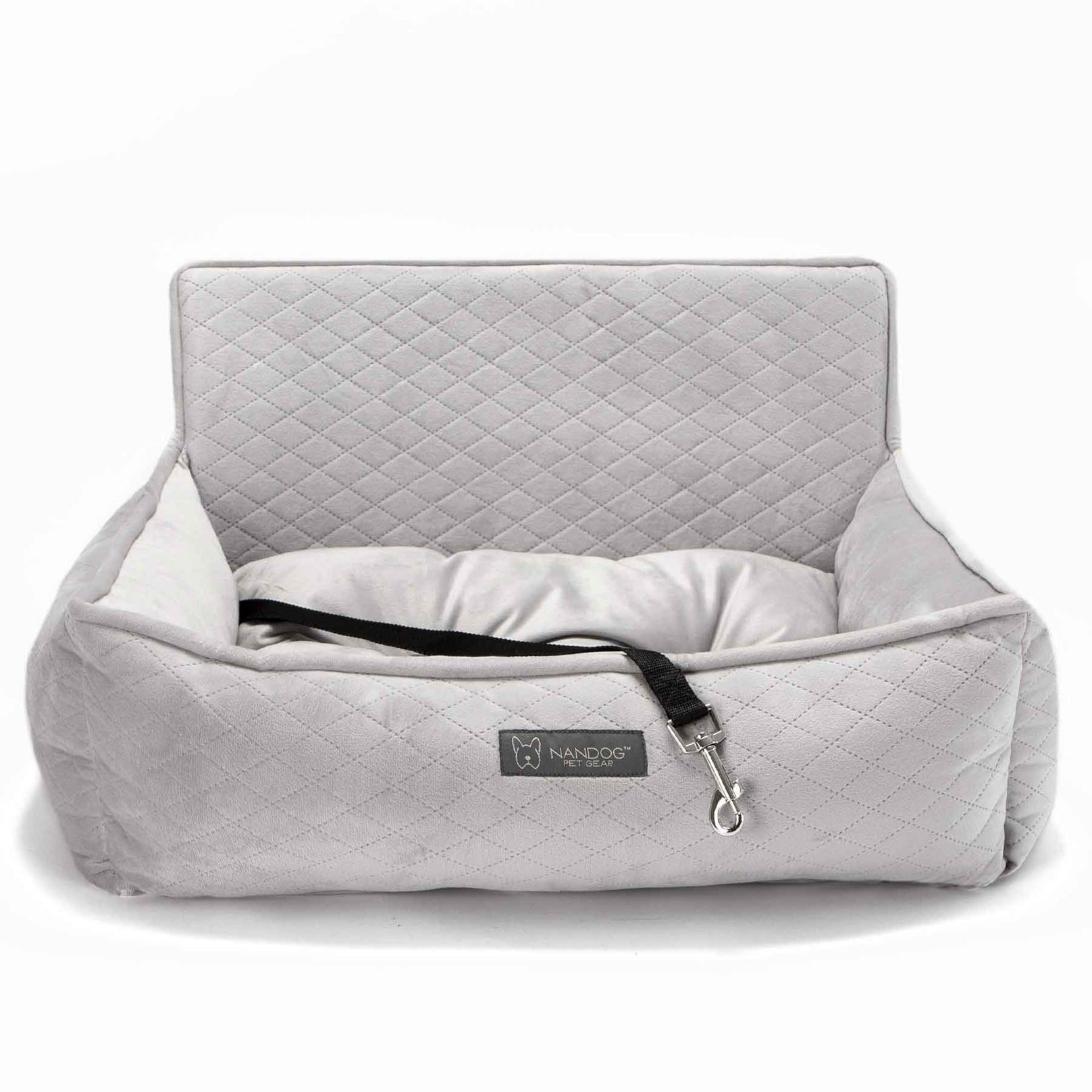 Nandog Luxe Dog Car Seat (Plush Light Grey) - Kohepets