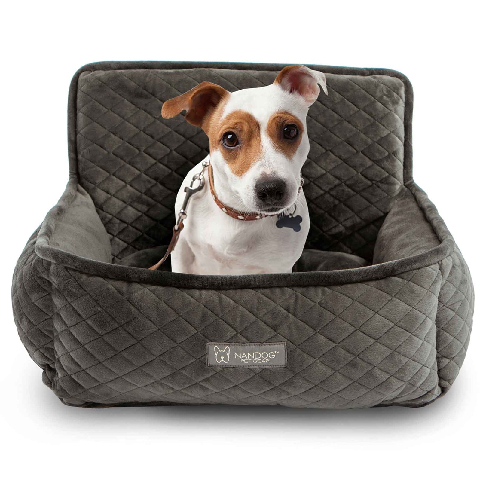 Nandog Luxe Dog Car Seat (Plush Dark Grey) - Kohepets