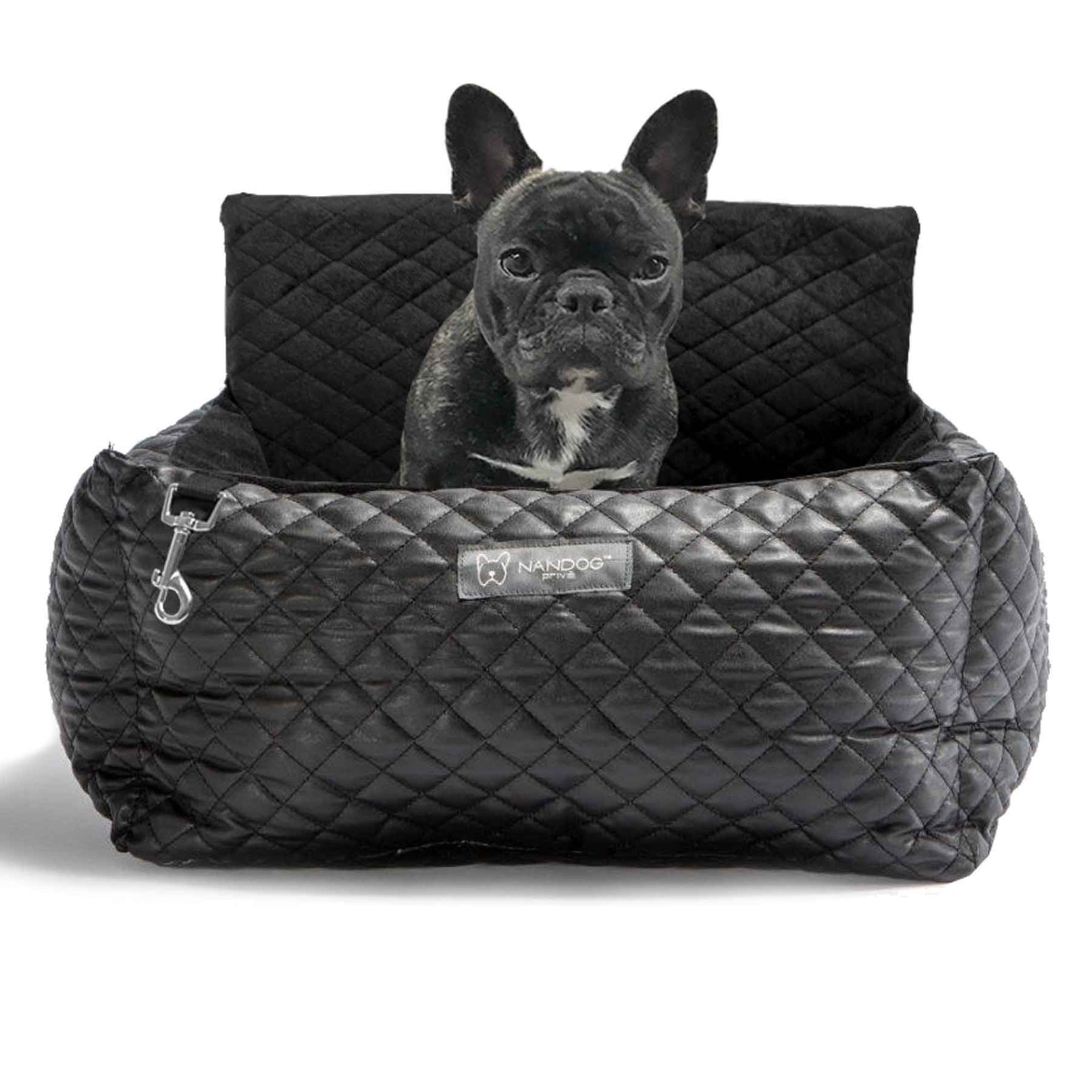 Nandog Luxe Dog Car Seat (Black Vegan Leather) - Kohepets