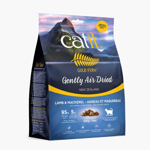 Catit Gold Fern Gently Air-Dried Lamb & Mackerel With Green-Lipped Mussel Adult Cat Food 400g - Kohepets