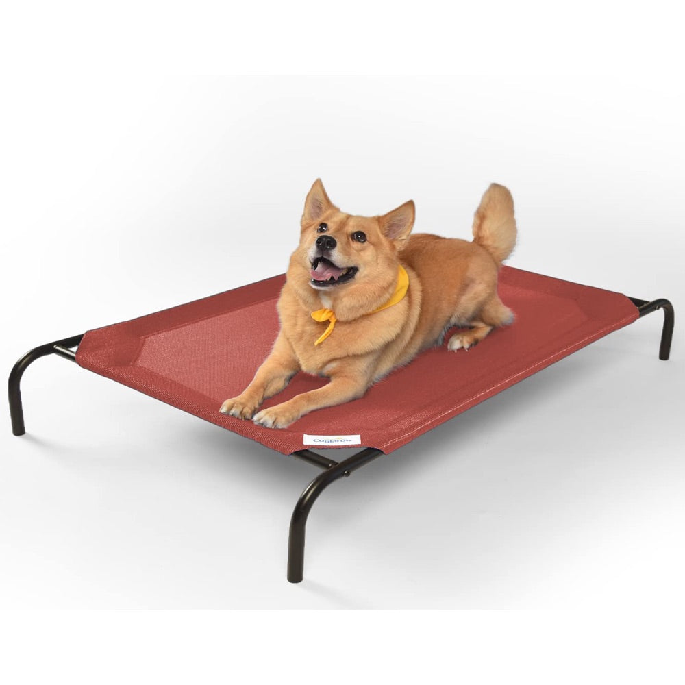 Coolaroo Elevated Knitted Fabric Pet Bed Terracotta Kohepets