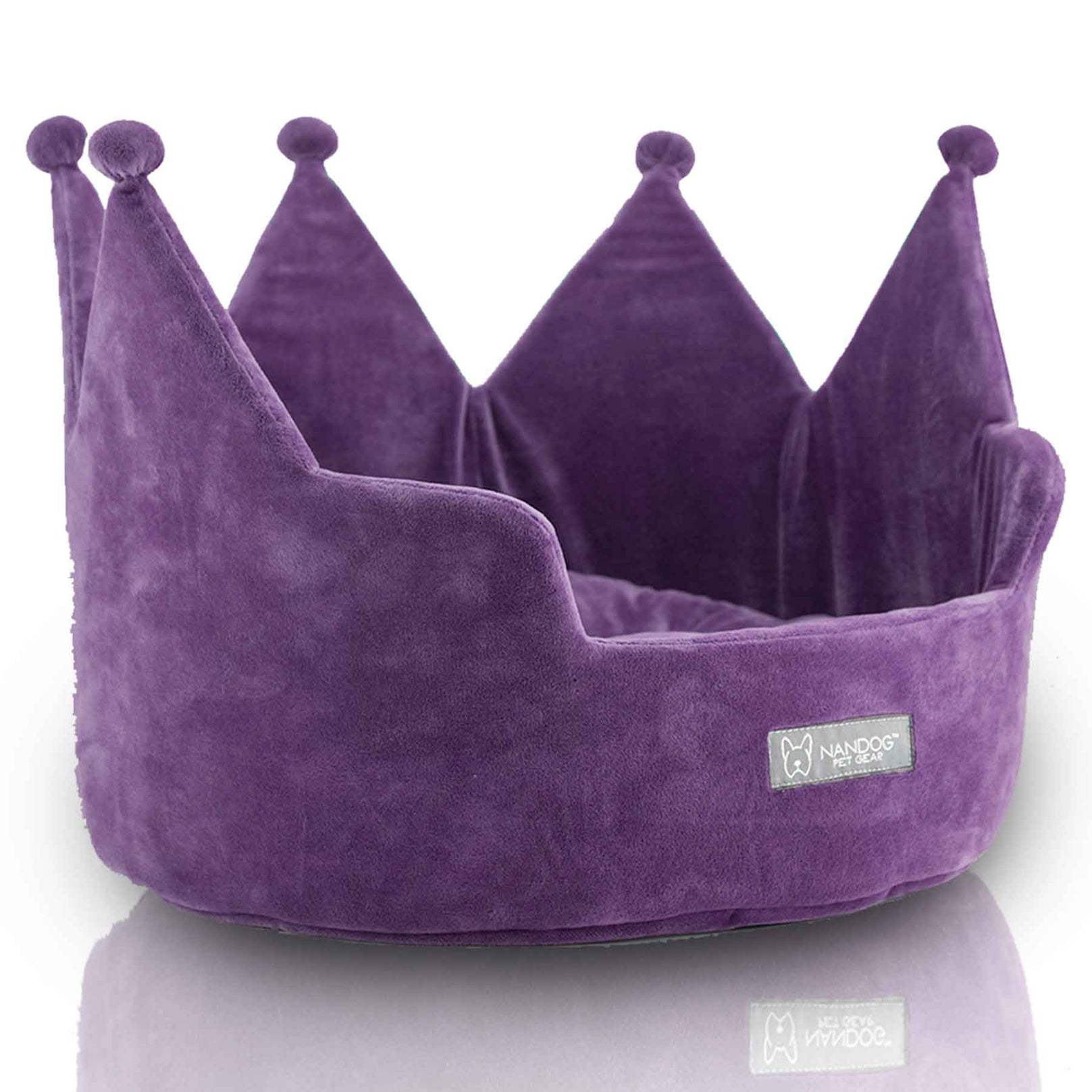 Nandog Luxe Crown Bed For Cats & Dogs (Plush Purple) - Kohepets
