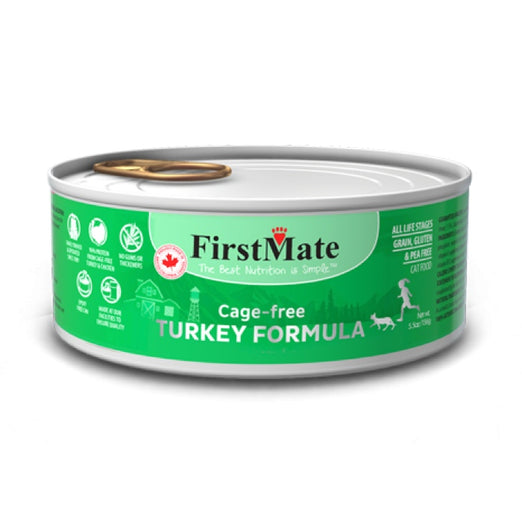 FirstMate Grain Free Cage Free Turkey Formula Canned Cat Food 156g - Kohepets