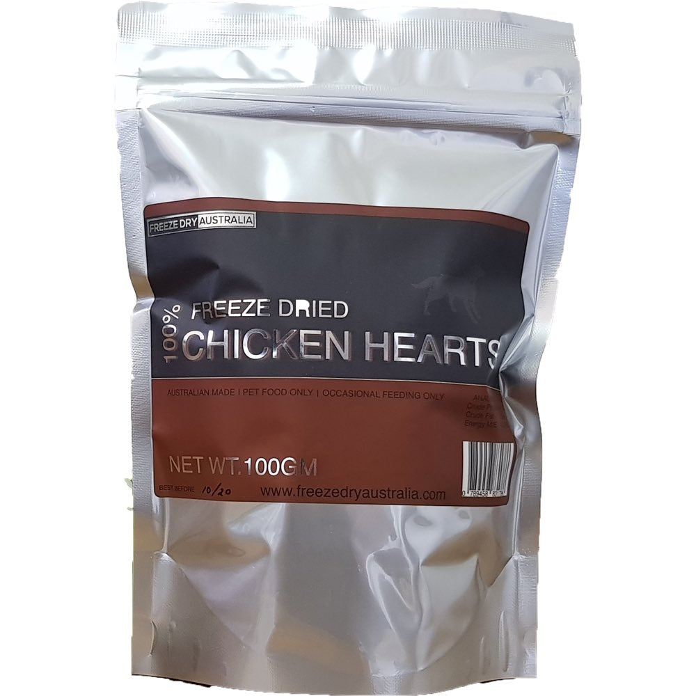 Freeze Dry Australia Chicken Hearts Cat & Dog Treats 100g - Kohepets
