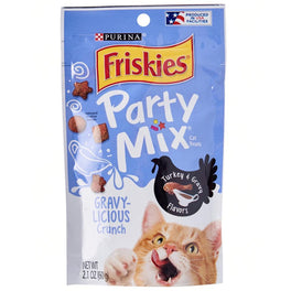Friskies Party Mix Gravy-licious Crunch Turkey & Gravy Cat Treats 60g - Kohepets