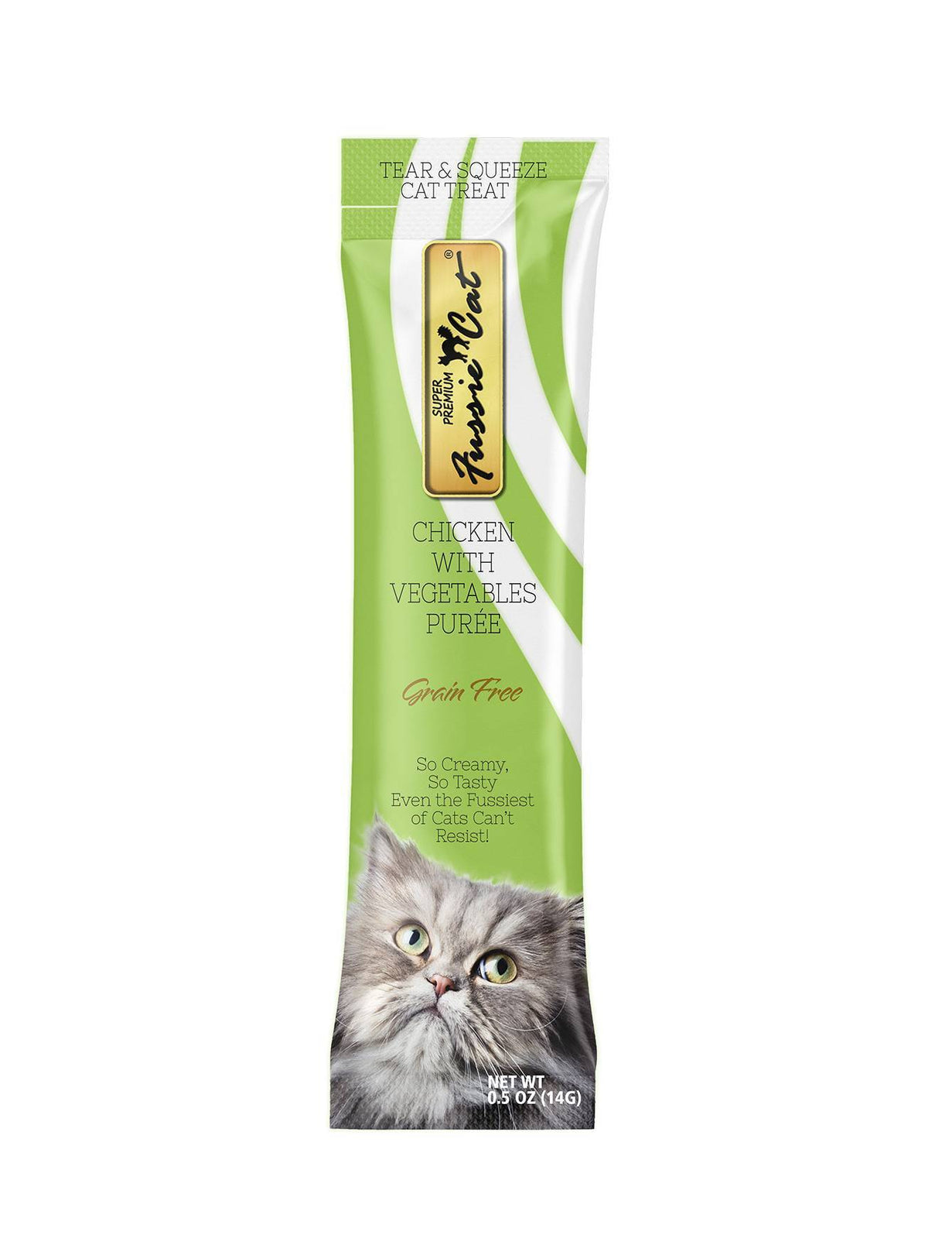 3 FOR $10: Fussie Cat Puree Premium Chicken with Vegetables Cat Treat 14gx4 - Kohepets