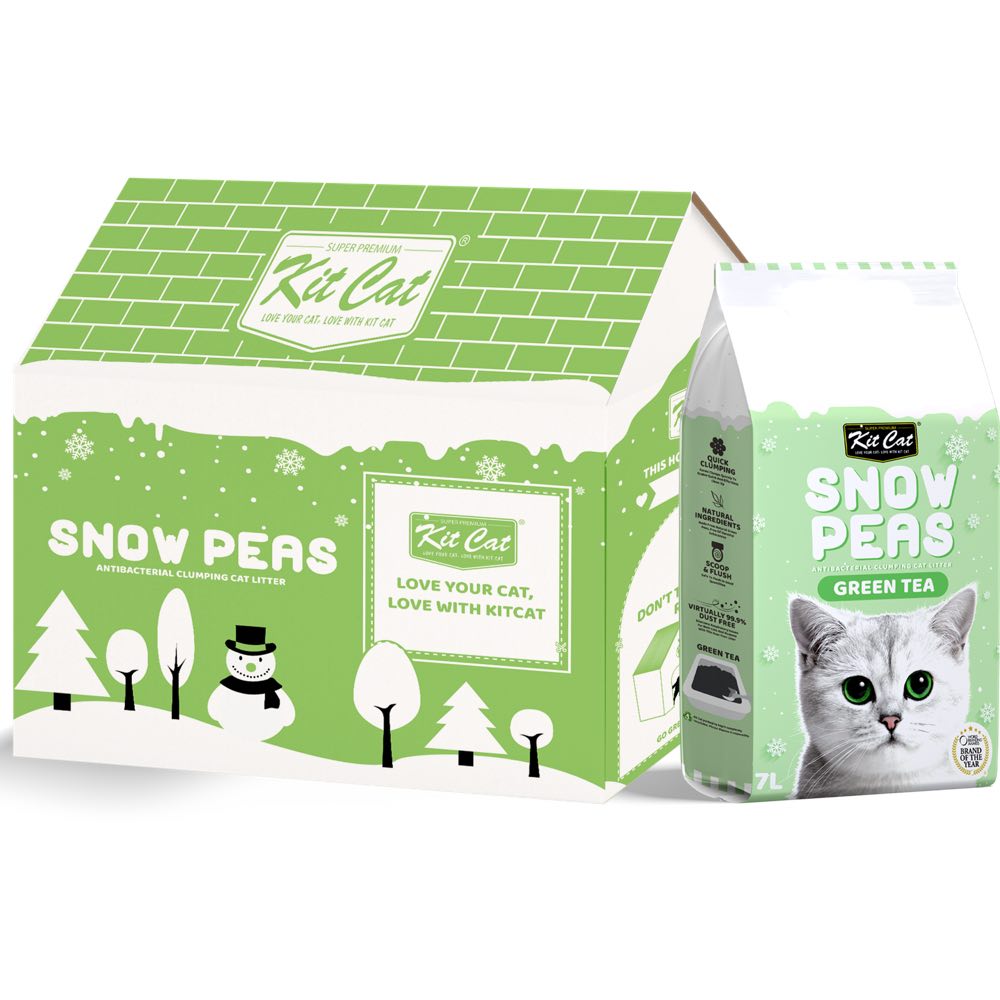 45% OFF: Kit Cat Snow Peas Green Tea Antibacterial Clumping Cat Litter 7L - Kohepets
