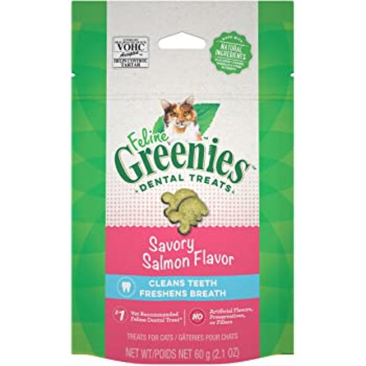20% OFF: Greenies Savory Salmon Cat Flavor Dental Treats 2.1oz - Kohepets