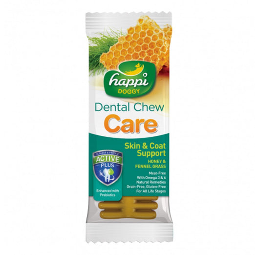 4 FOR $4.40: Happi Doggy Care Skin & Coat Support 4 Inch Dental Dog Chew 25g - Kohepets