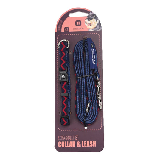 HiDREAM Rainbow Mini Dog Collar & Leash Set (Navy Blue) - Kohepets