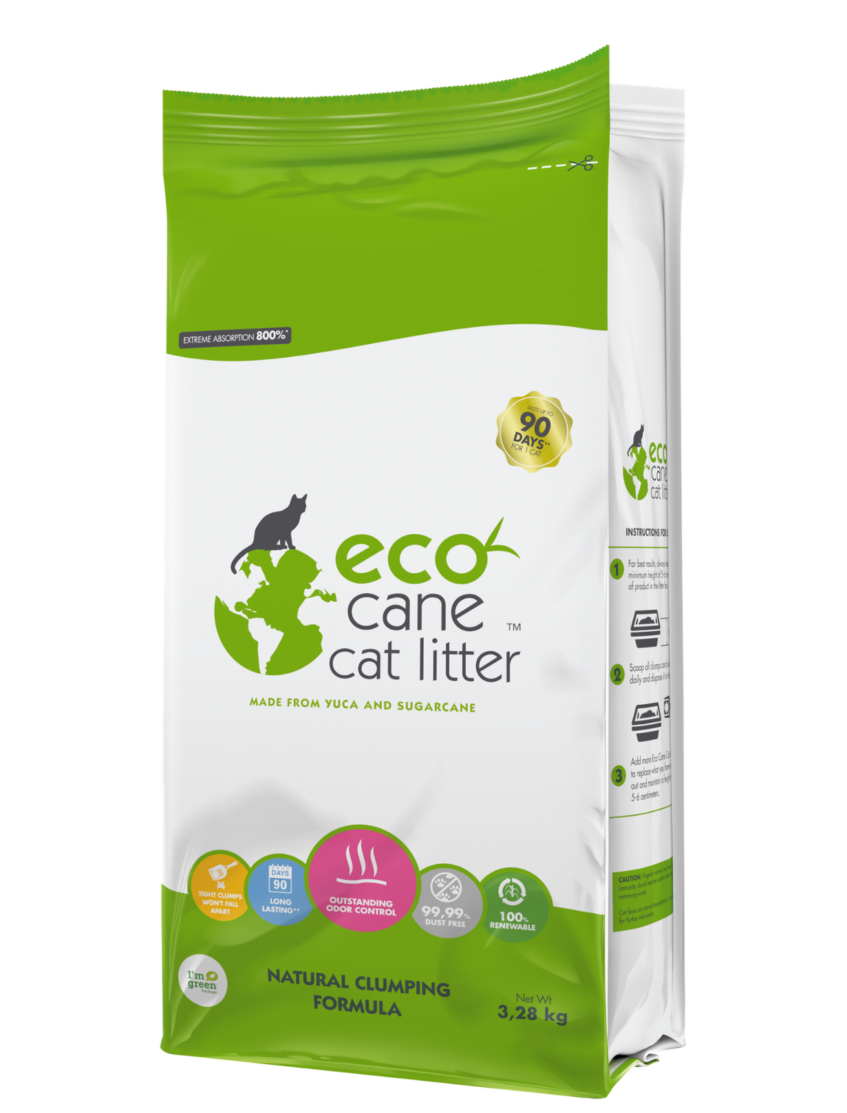 Eco Cane Natural Scented Cat Litter 3.28kg - Kohepets