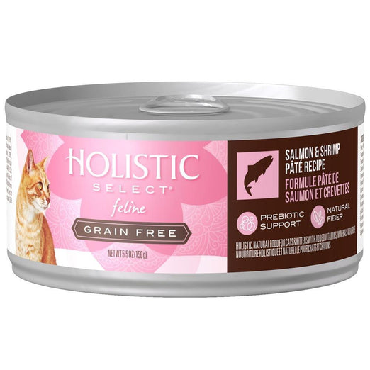 Holistic Select Grain Free Salmon and Shrimp Pate Canned Cat Food 156g - Kohepets