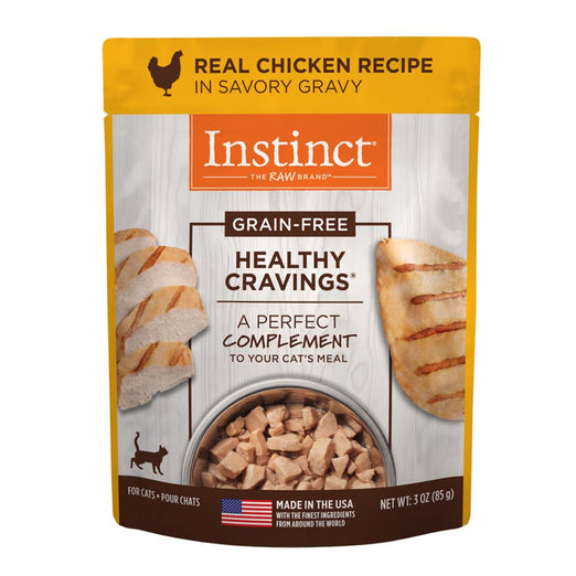 9% OFF: Instinct Healthy Cravings Real Chicken Recipe In Savoury Gravy Grain-Free Wet Cat Food Topper 3oz - Kohepets