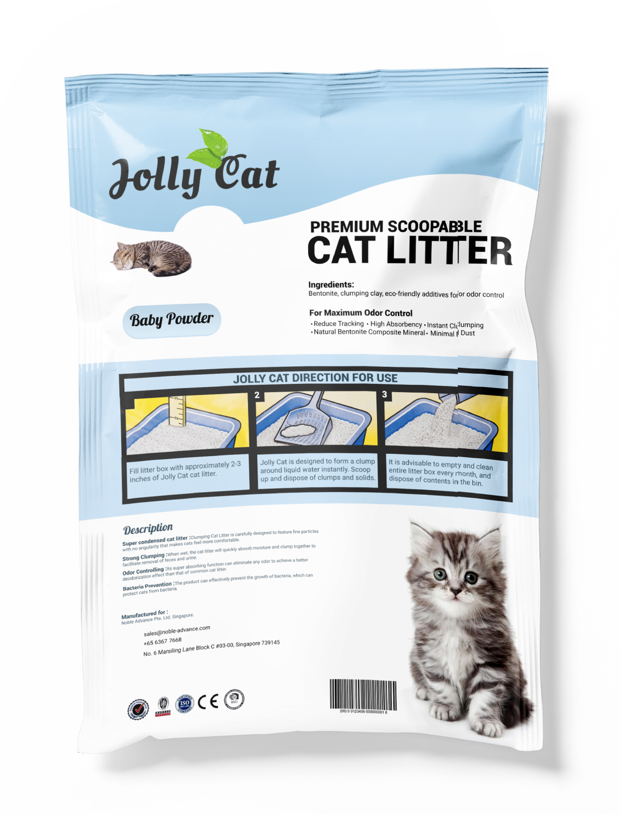 Jollycat Baby Powder Cat Litter 10L - Kohepets