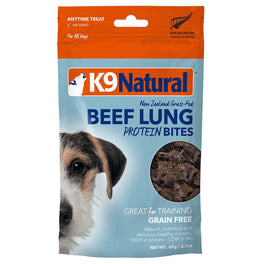 K9 Natural Beef Lungs Protein Bites Dog Treats 60g - Kohepets