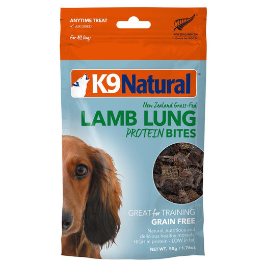 K9 Natural Lamb Lungs Protein Bites Dog Treats 50g - Kohepets