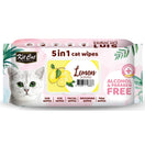4 FOR $15: Kit Cat 5-in-1 Lemon Scented Cat Wipes 80pcs