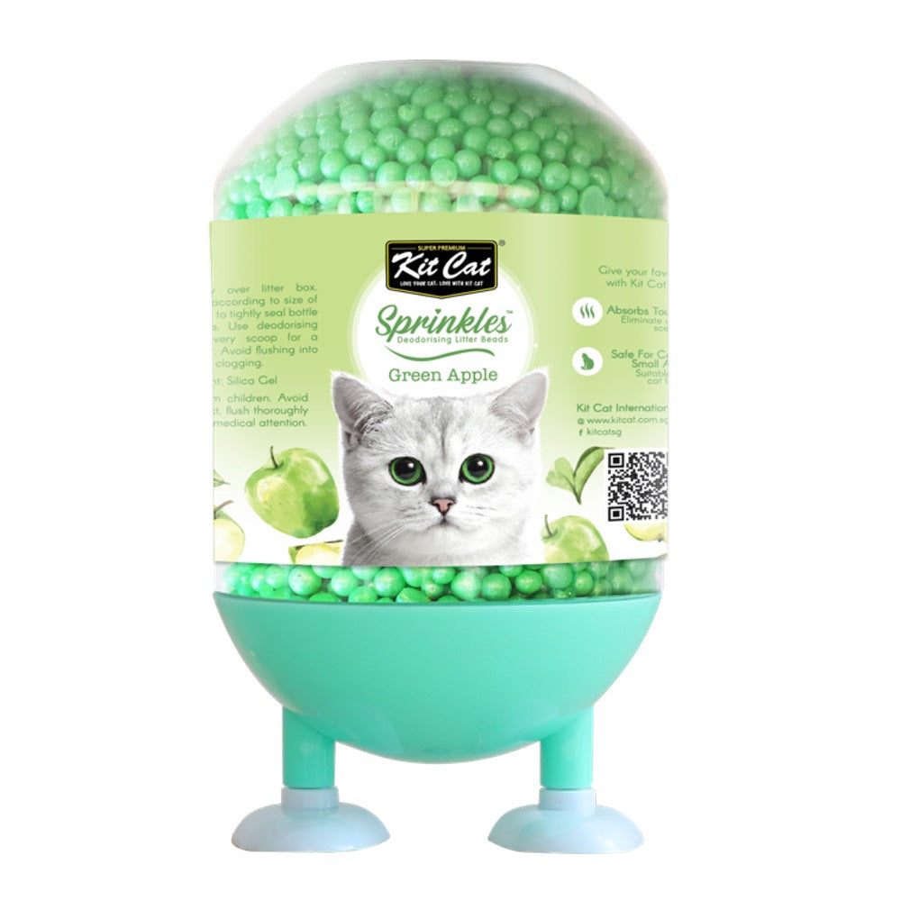 Kit Cat Sprinkles Deodorising Cat Litter Beads (Green Apple) 240g