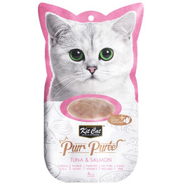 4 FOR $14: Kit Cat Purr Puree Tuna & Salmon Cat Treats 60g