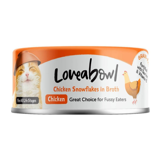 7 FOR $9.90: Loveabowl Chicken Snowflakes in Broth Canned Cat Food 70g - Kohepets
