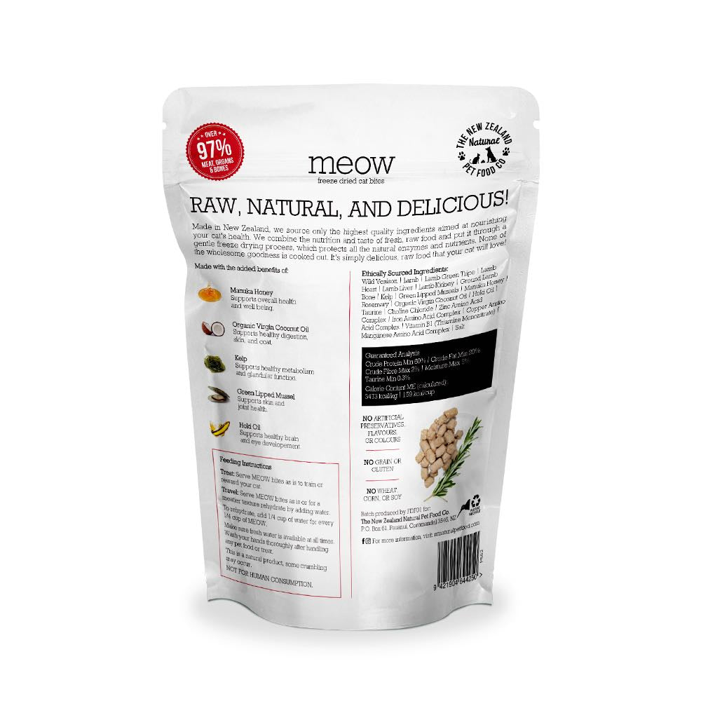 MEOW Wild Venison Grain-Free Freeze Dried Raw Cat Food - Kohepets