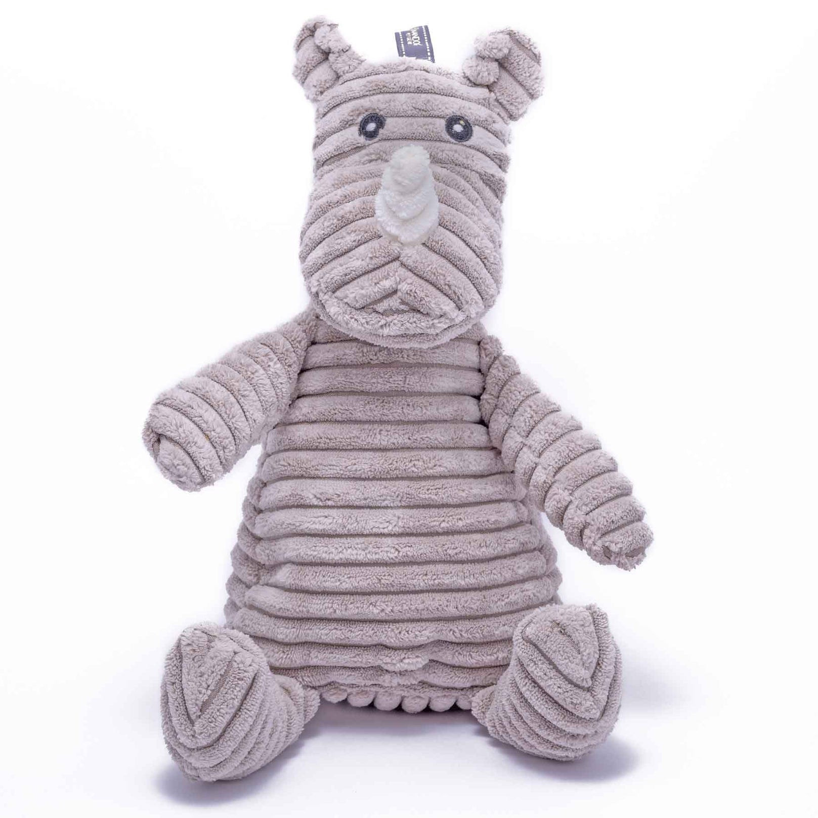 Nandog My BFF Rhino Corduroy Squeaker Plush Dog Toy - Kohepets