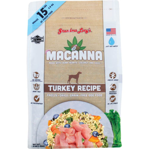 Grandma Lucy’s Macanna Turkey Freeze-Dried Dog Food 3lb - Kohepets