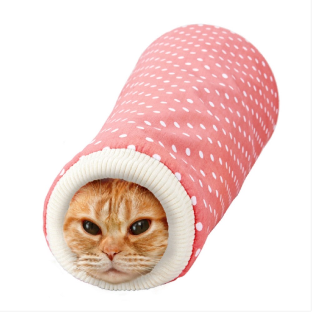 Marukan Sleeve Shaped Tunnel For Cats (Pink) - Kohepets