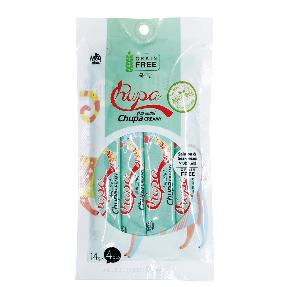 BUY 2 GET 1 FREE: MeoWow Chupa Creamy Salmon & Sea Bream Liquid Cat Treats 56g - Kohepets