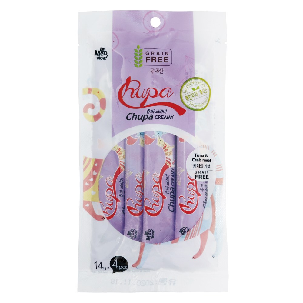 BUY 2 GET 1 FREE: MeoWow Chupa Creamy Tuna & Crab Liquid Cat Treats 56g - Kohepets