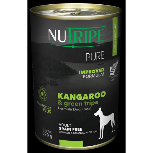 '33% OFF (Exp 23 May)': Nutripe Pure Kangaroo & Green Lamb Tripe Canned Dog Food 390g - Kohepets