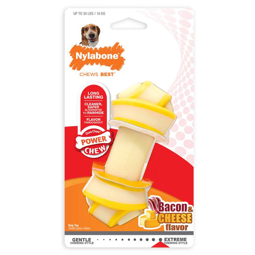Nylabone Rawhide Knot Bacon & Cheese Dog Chew Bone - Kohepets