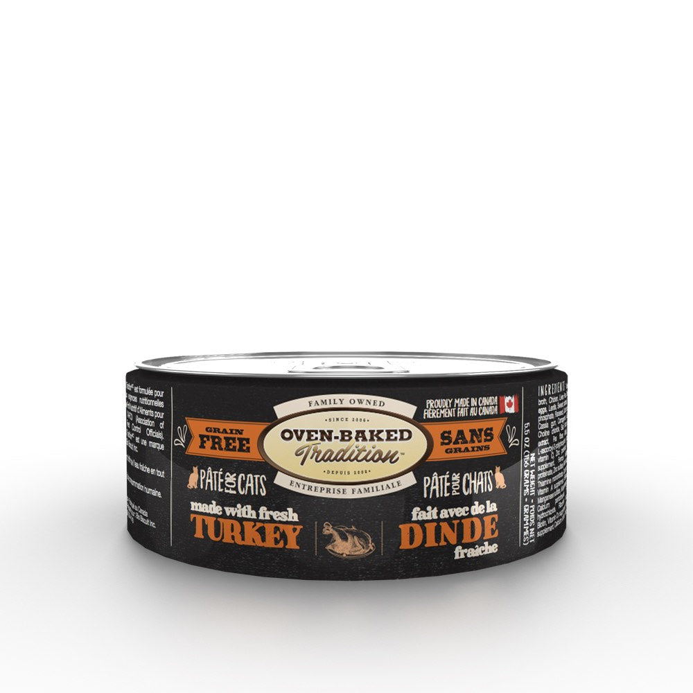Oven-Baked Tradition Turkey Pate Grain-Free Canned Cat Food 5.5oz - Kohepets