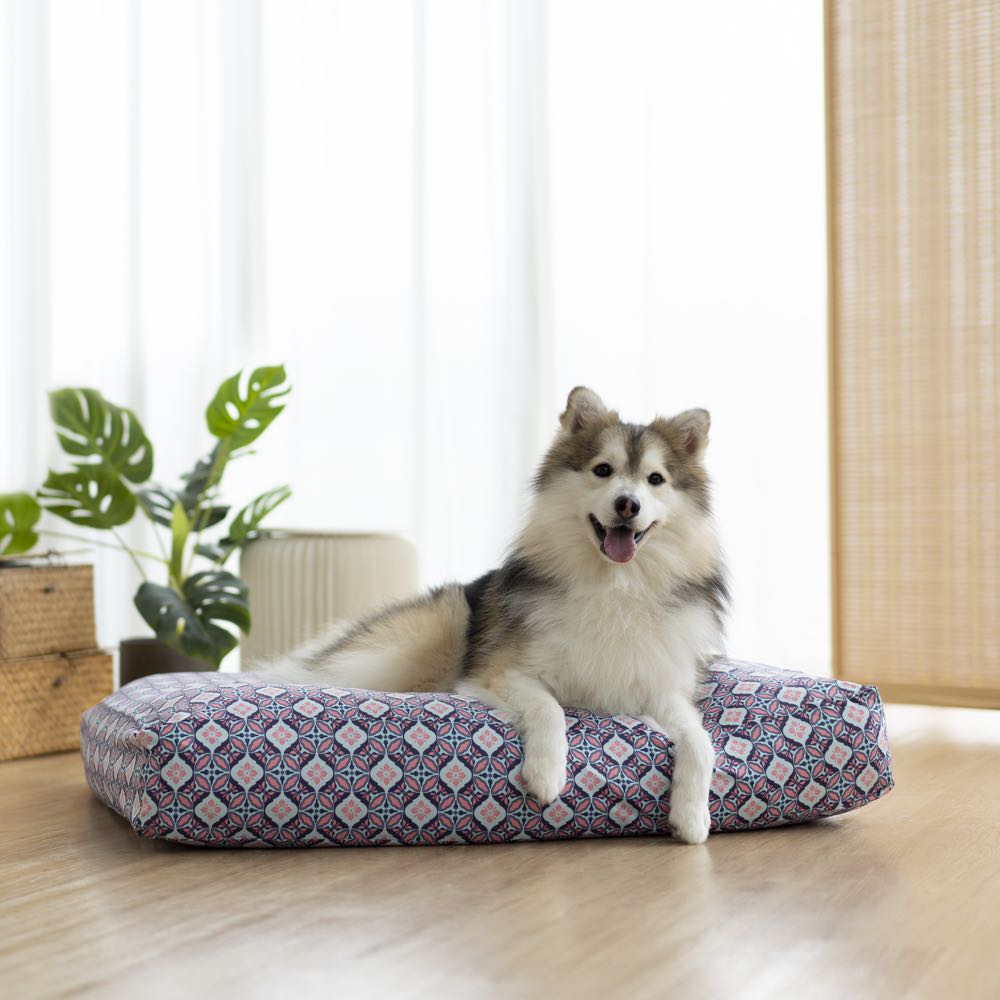 Ohpopdog Heritage Microbeads Dog Bed (Bunga Peach 6) - Kohepets