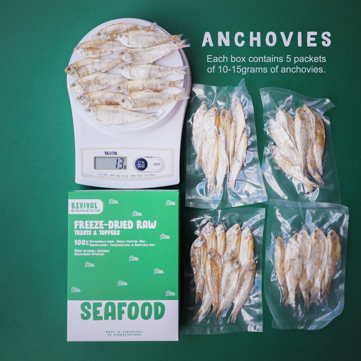Revival Seafood Anchovies FreezeDried Raw Treats For Cats & Dogs Kohepets